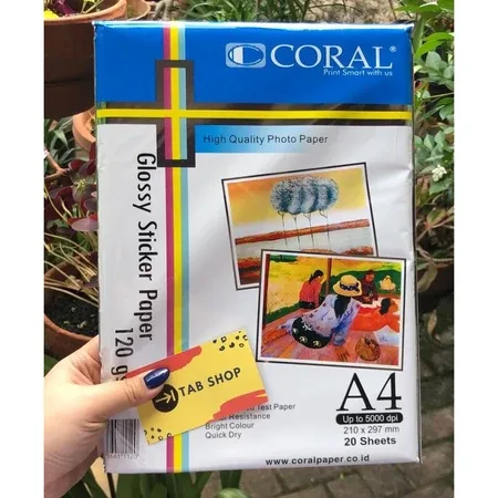 Foto produk KERTAS CORAL GLOSY STICKER A4 120G