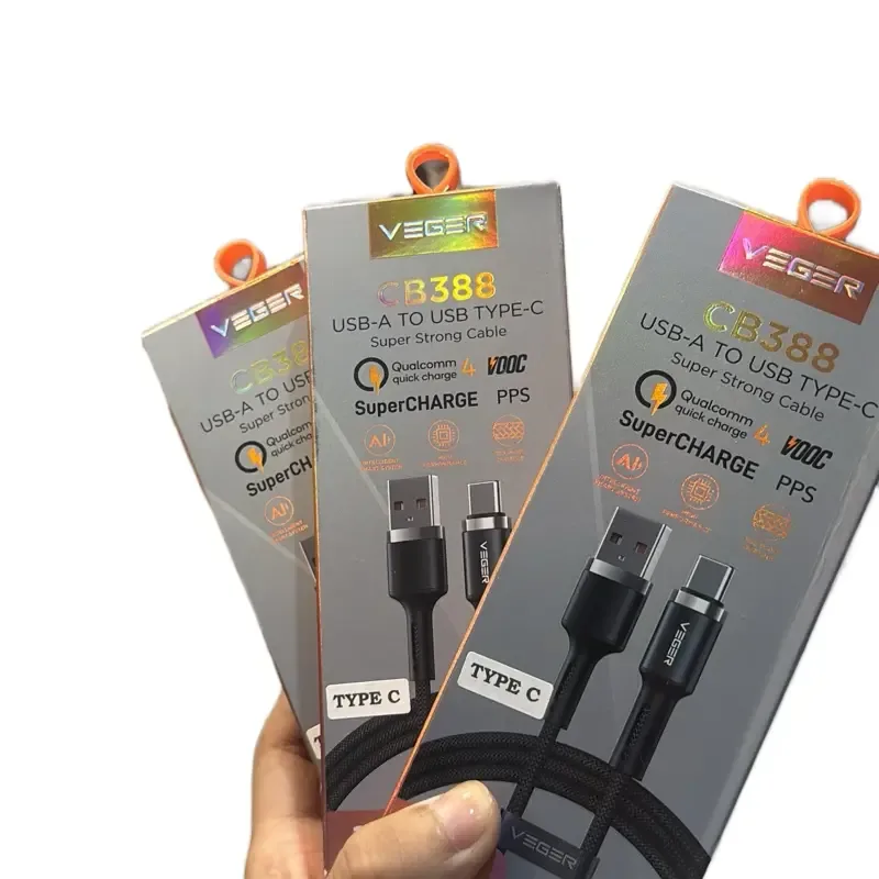Foto produk KABEL DATA VEGER CB 388 (Type C) 4A Fast Charging dan VOC