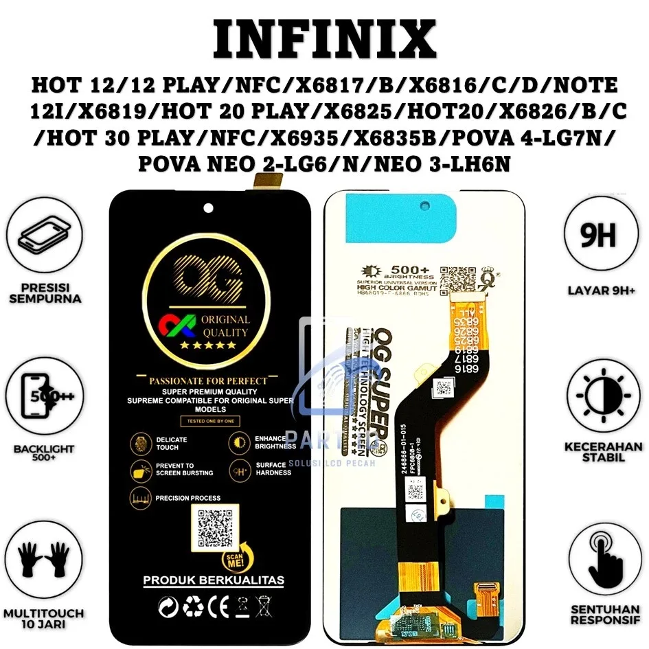 Foto produk LCD INFINIX HOT 12/12 PLAY/NFC/X6817/B/X6816/C/D/NOTE 12I/X6819/HOT 20